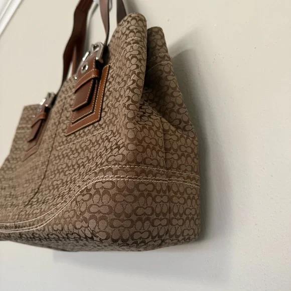Coach Y2K Demi Signature Print Brown Soho Buckle Leather Canvas Tote Bag - Picture 4 of 16